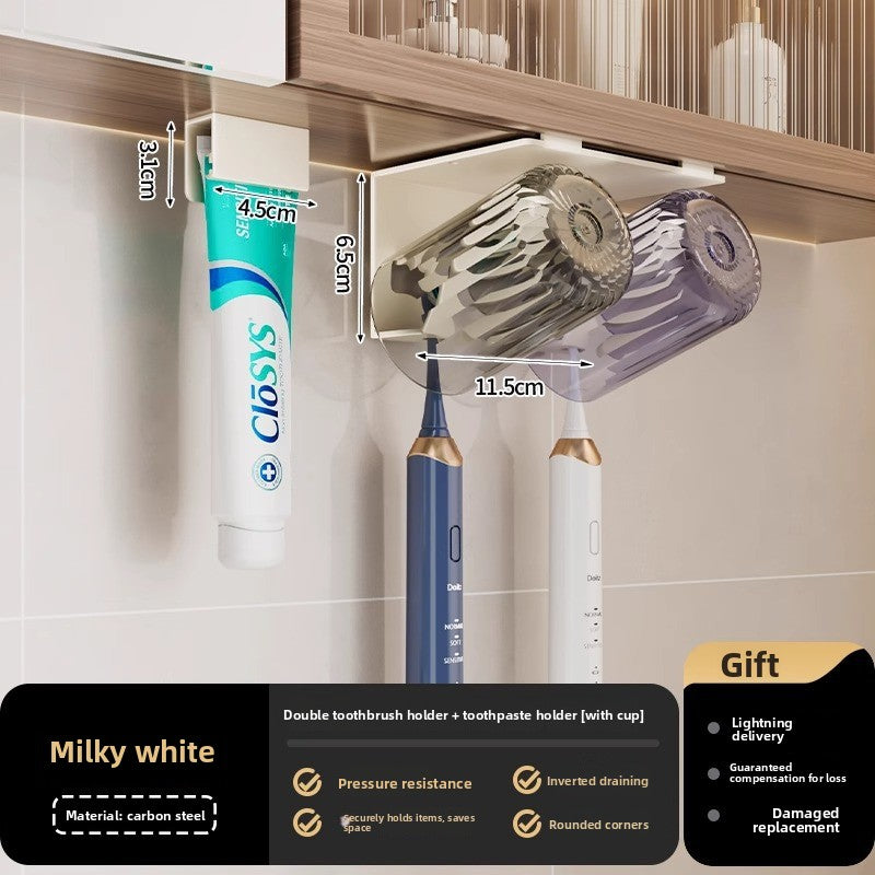 Wall-Mounted Metal Toothbrush Holder