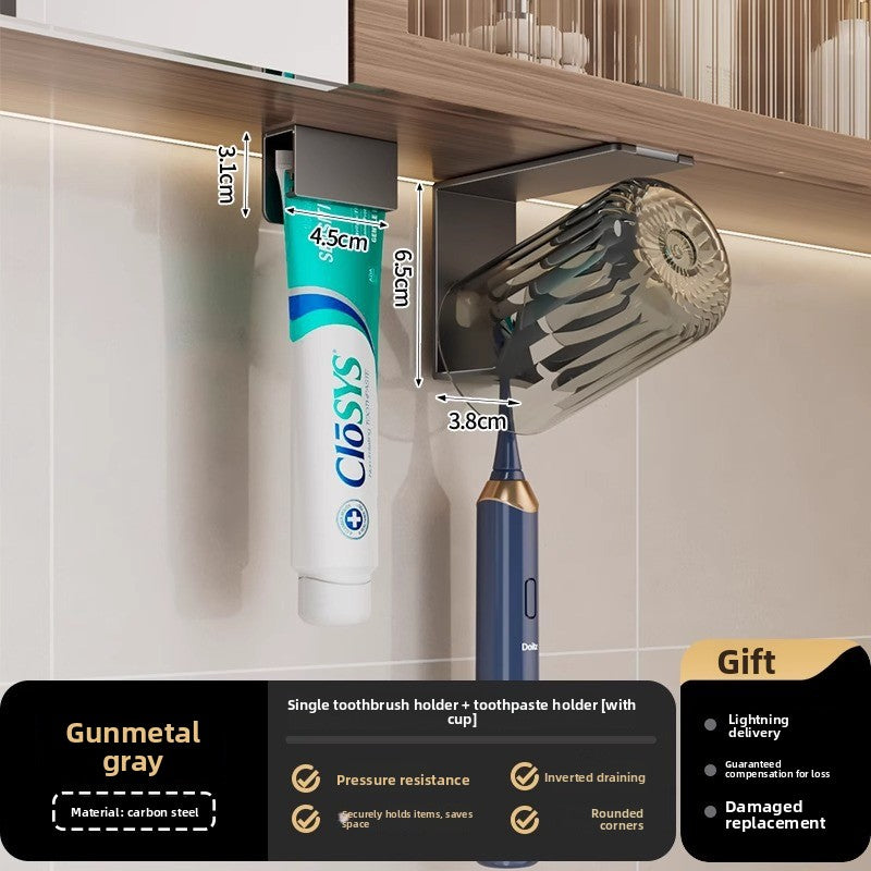 Wall-Mounted Metal Toothbrush Holder