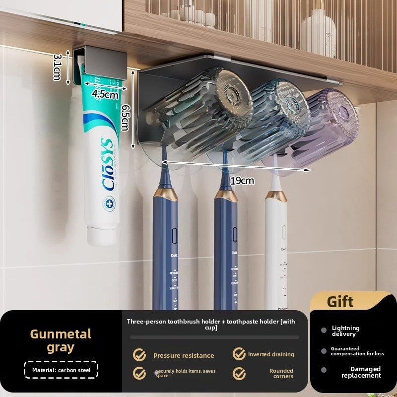 Wall-Mounted Metal Toothbrush Holder