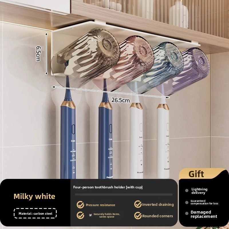 Wall-Mounted Metal Toothbrush Holder