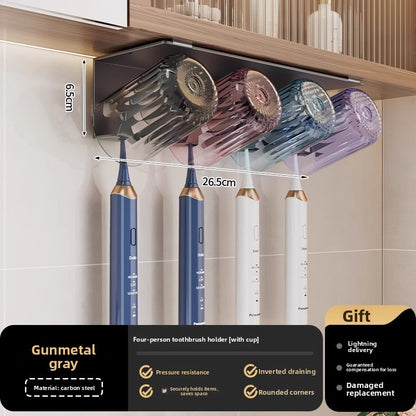 Wall-Mounted Metal Toothbrush Holder