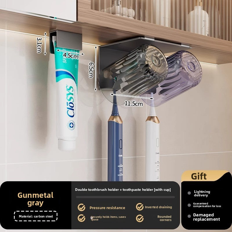 Wall-Mounted Metal Toothbrush Holder