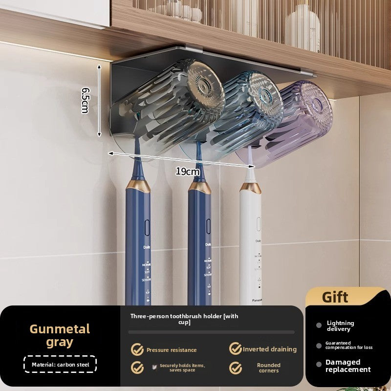 Wall-Mounted Metal Toothbrush Holder
