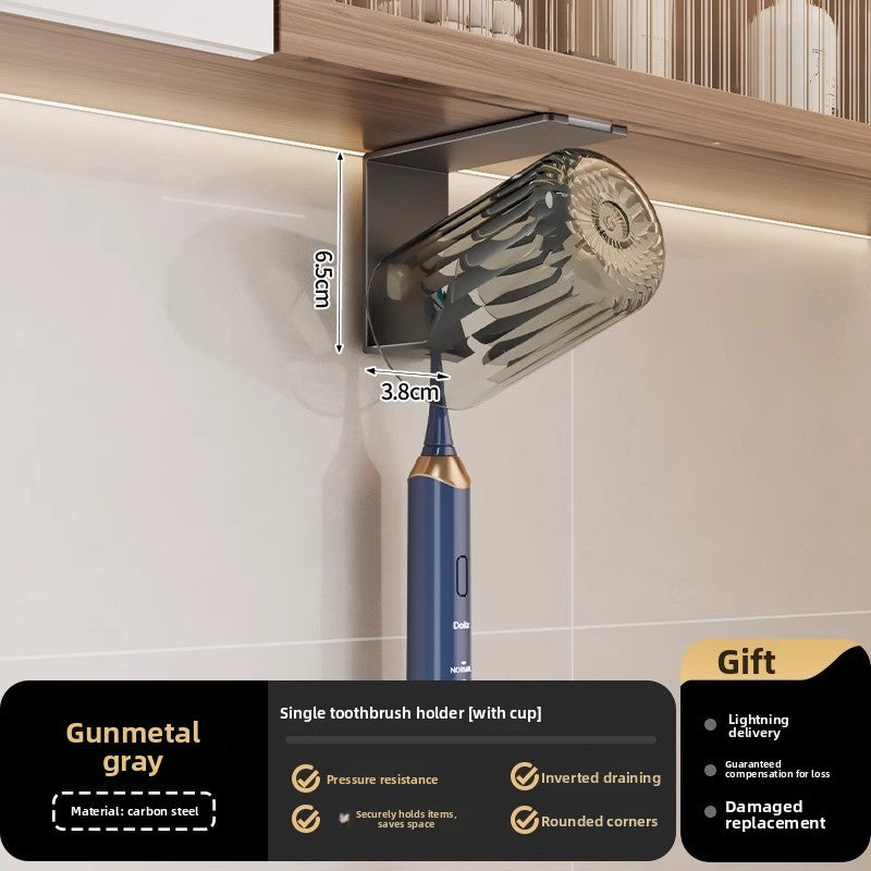 Wall-Mounted Metal Toothbrush Holder