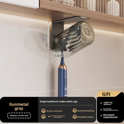 Wall-Mounted Metal Toothbrush Holder