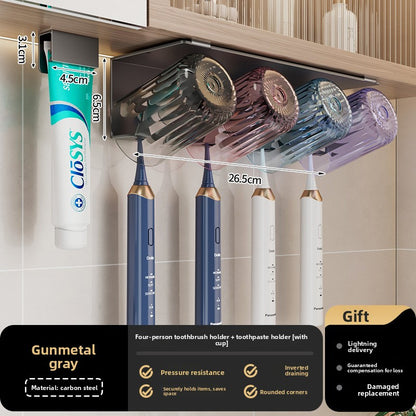 Wall-Mounted Metal Toothbrush Holder